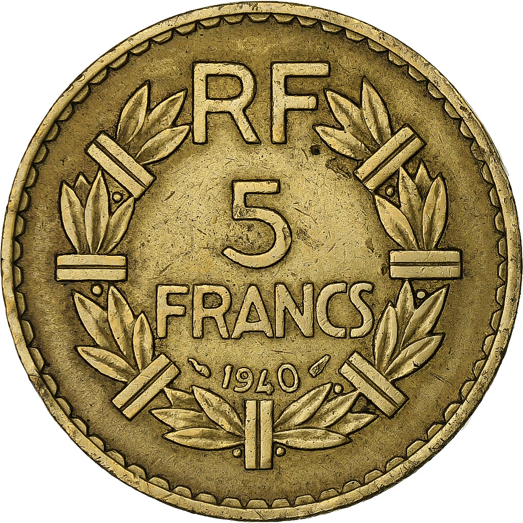 Monnaie, France, Lavrillier, 5 Francs, 1940, Paris, TTB, Aluminum-Bronze