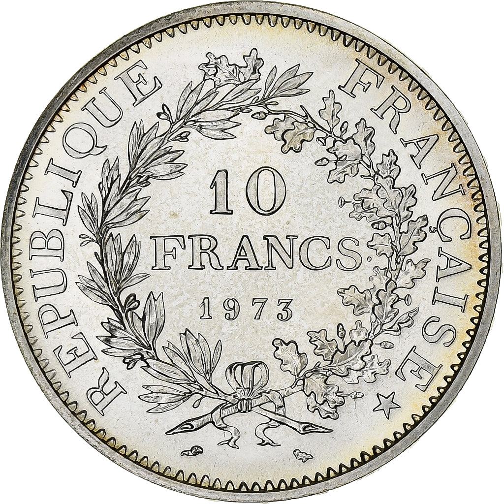 Francja, 10 Francs, Hercule, 1973, Paris, Srebro, MS(65-70), Gadoury:813, KM:932