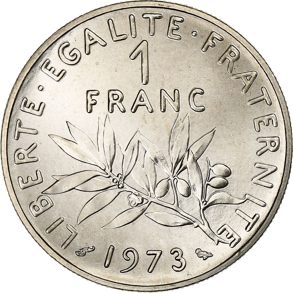 Francja, Franc, Semeuse, 1973, Paris, Nikiel, MS(65-70), Gadoury:474, KM:925.1