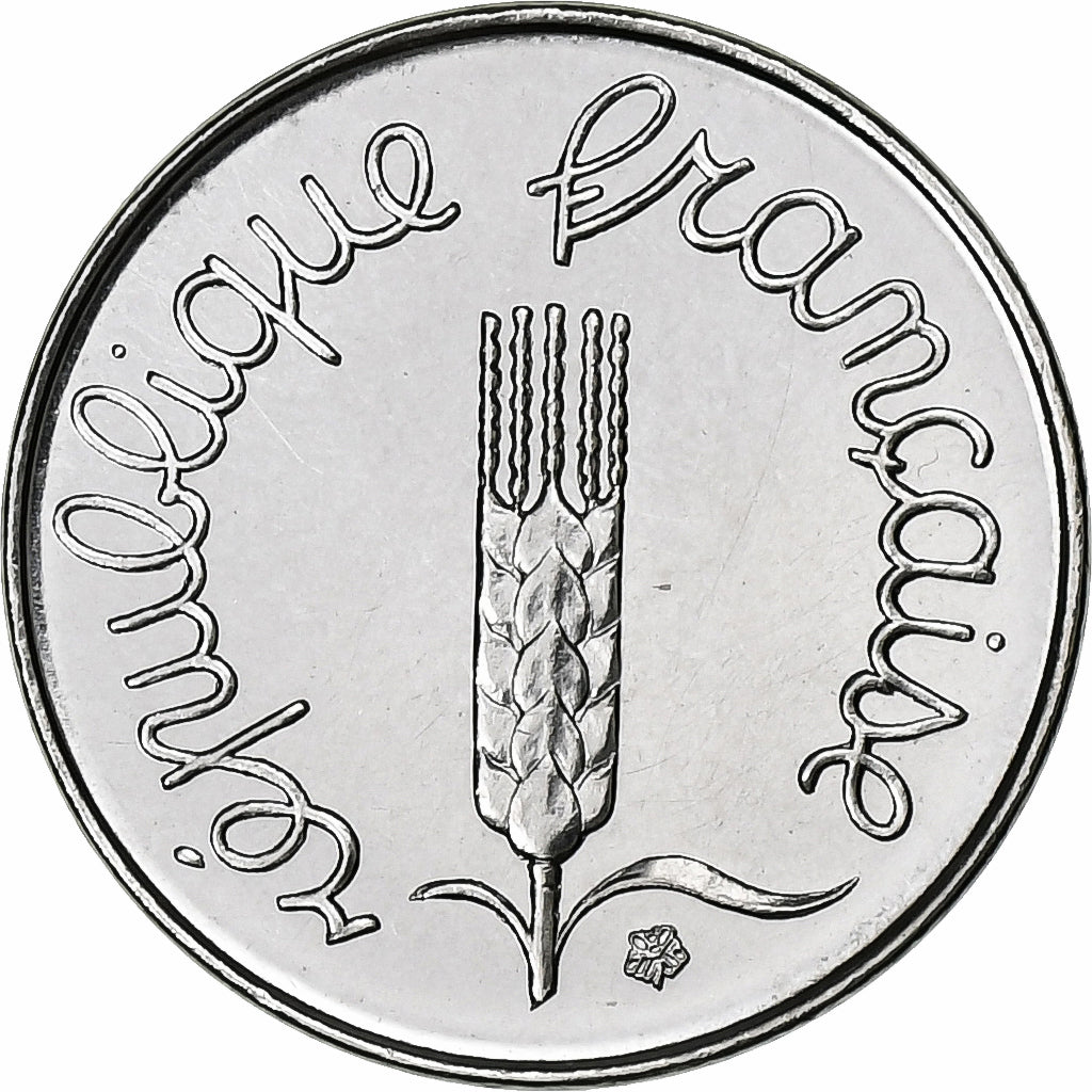 France, Centime, Épi, 1974, Paris, série FDC, Stainless Steel, MS(65-70)