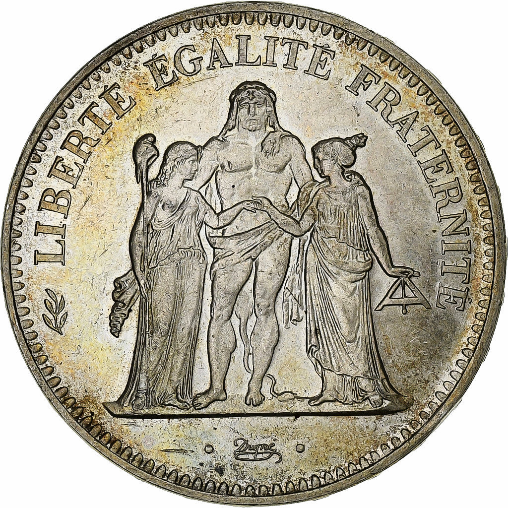 France, 50 Francs, Hercule, 1974, Avers 20 francs, Silver, AU(55-58)