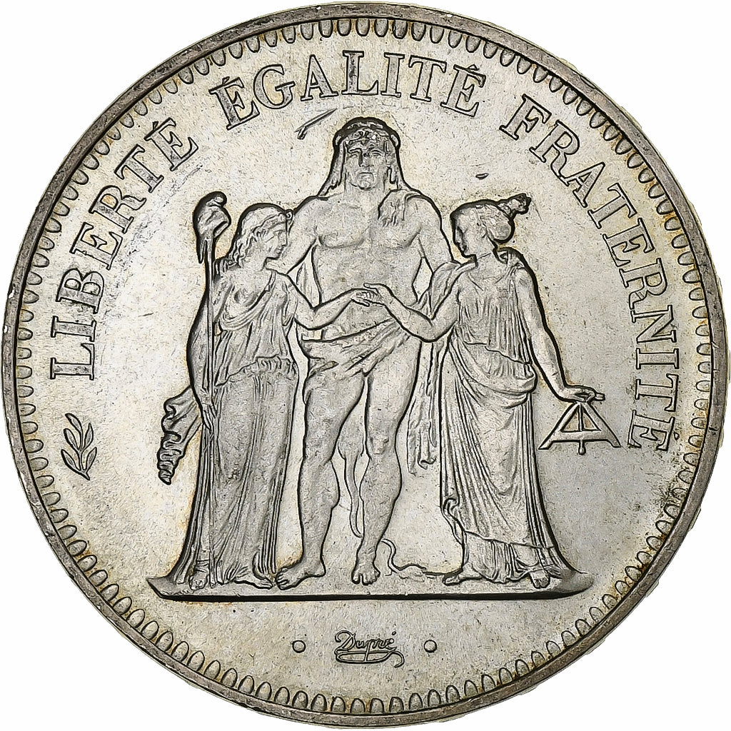 France, 50 Francs, Hercule, 1974, Avers 20 francs, Silver, AU(55-58)