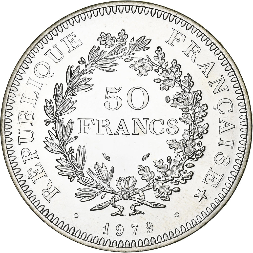 France, 50 Francs, Hercule, 1979, Paris, Silver, MS(65-70), Gadoury:882