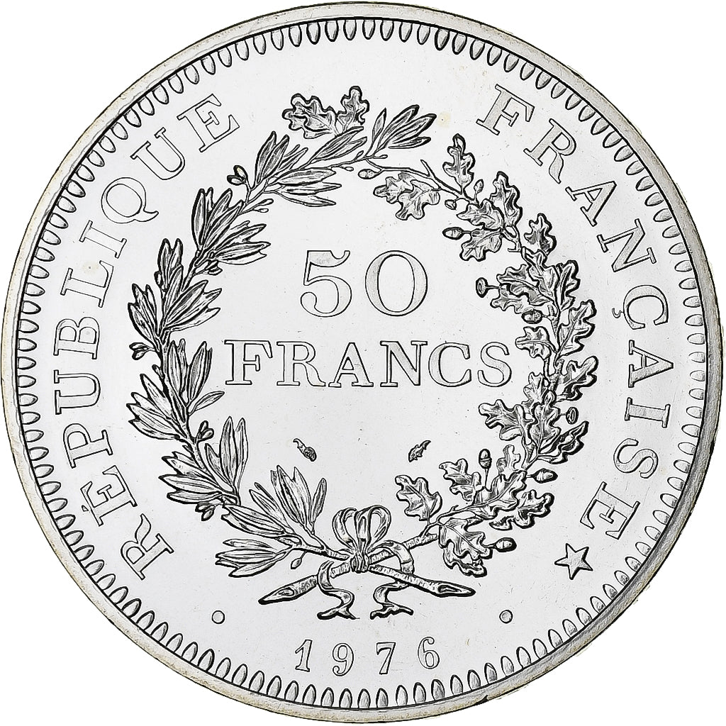 France, Hercule, 50 Francs, 1976, Paris, série FDC, MS(65-70), Silver