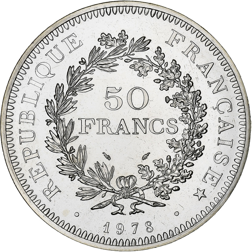 France, 50 Francs, Hercule, 1978, Paris, série FDC, Silver, MS(65-70)