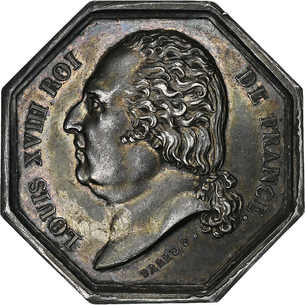 France, Jeton, Louis XVIII, Les Assurances Générales à Paris, 1813, Argent
