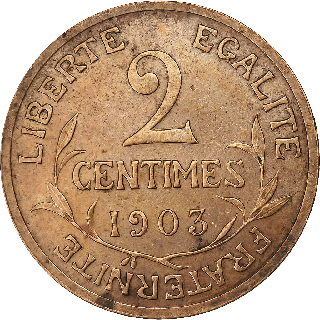 France, 2 Centimes, Dupuis, 1903, Paris, Bronze, EF(40-45), Gadoury:107, KM:841