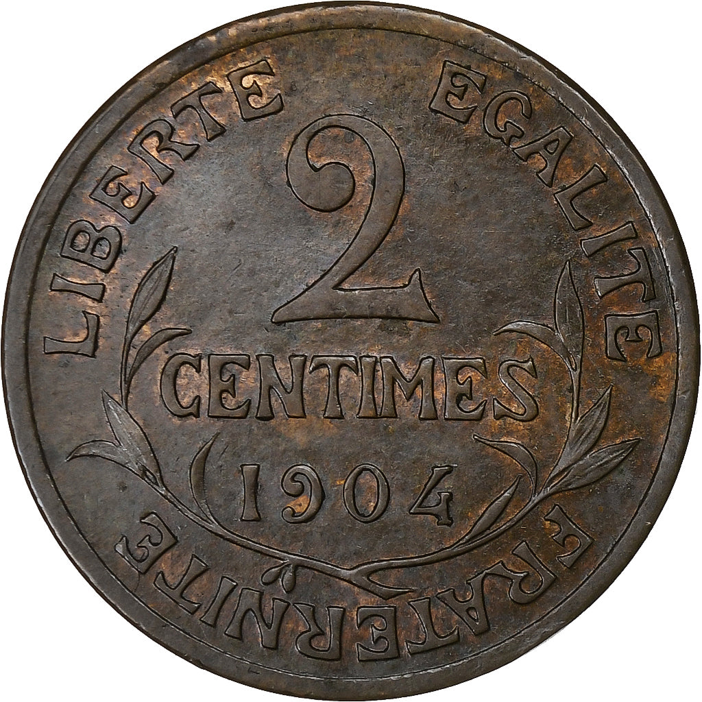 Frankrijk, 2 Centimes, Dupuis, 1904, Paris, Bronzen, ZF+, Gadoury:107, KM:841