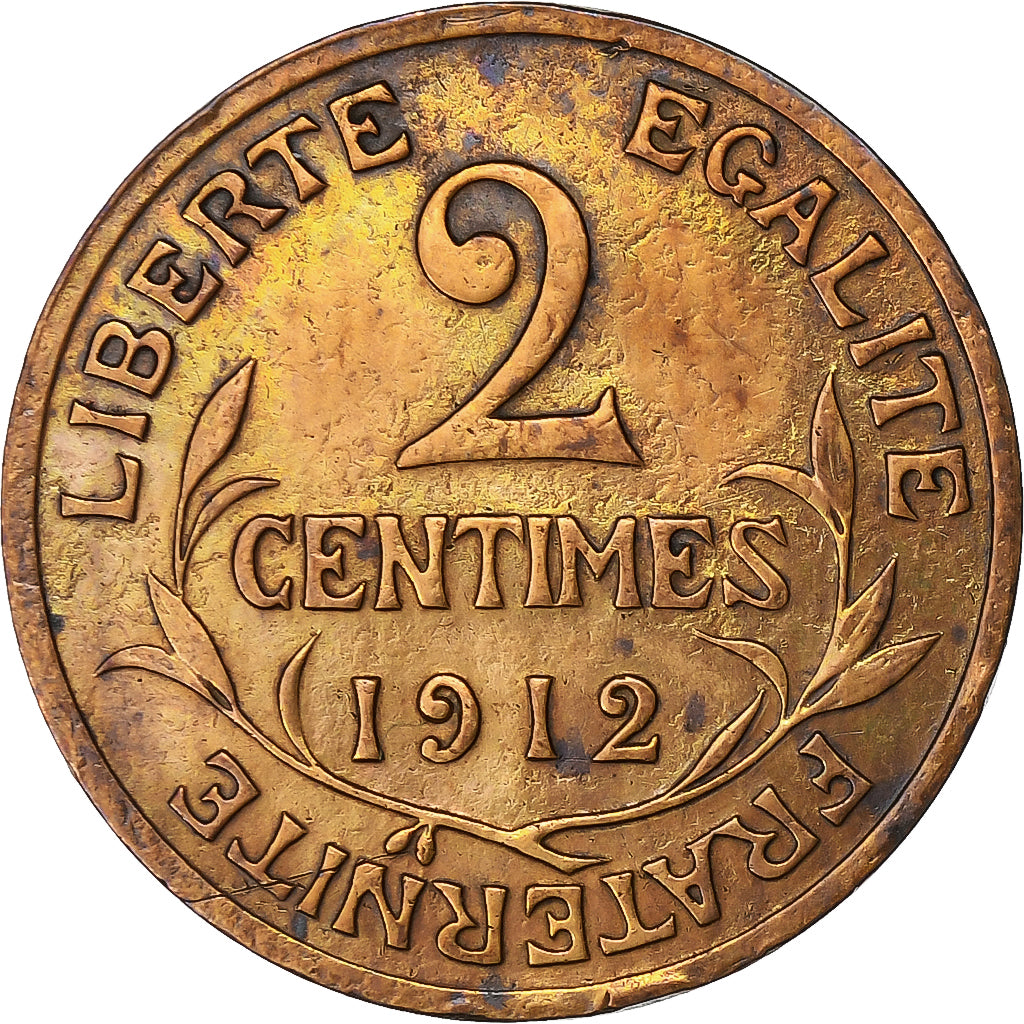 France, 2 Centimes, Dupuis, 1912, Paris, Bronze, TB+, Le Franc:F.110, KM:841
