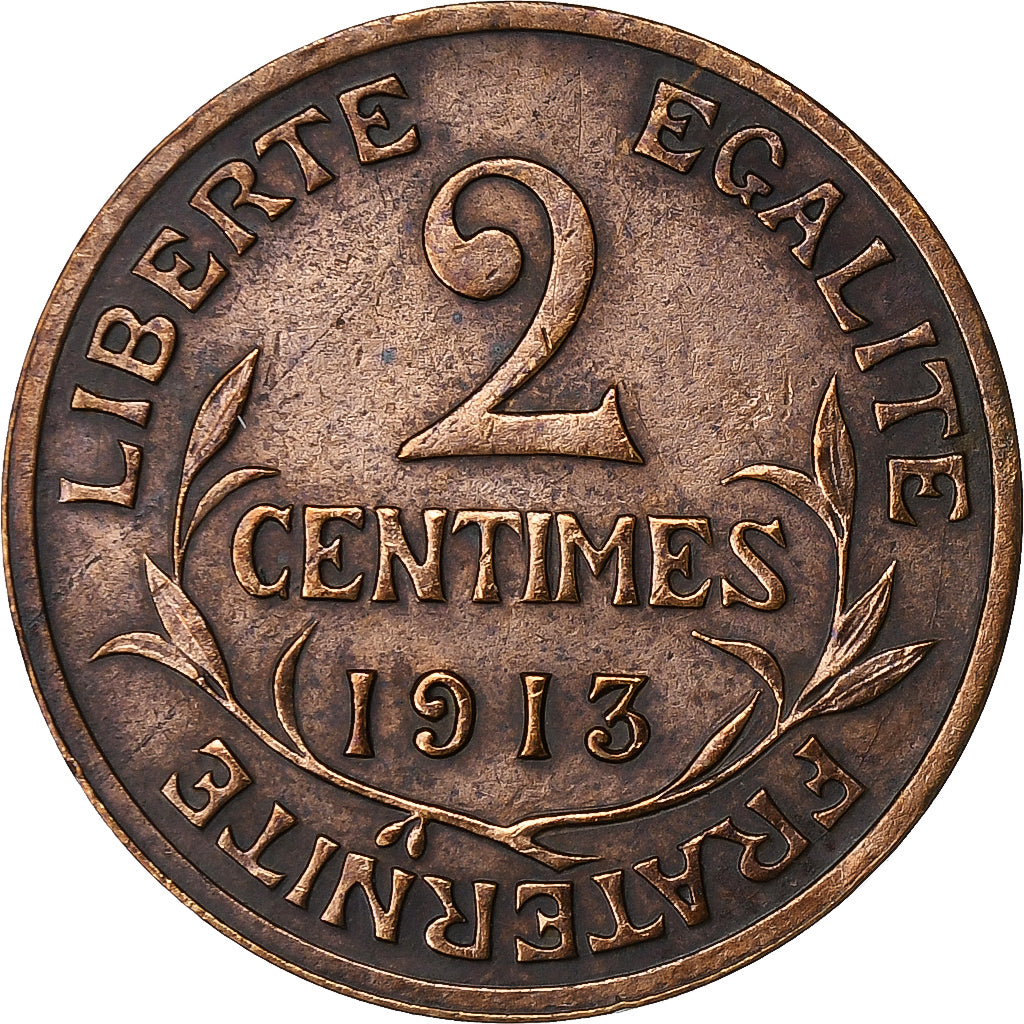 France, 2 Centimes, Dupuis, 1913, Paris, Bronze, TTB+, Gadoury:107, KM:841