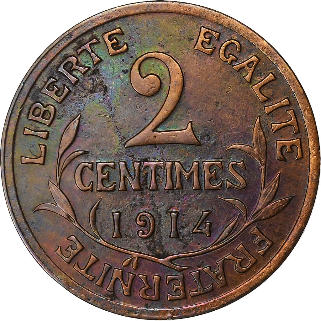 France, 2 Centimes, Dupuis, 1914, Paris, Bronze, SUP, Gadoury:107, KM:841