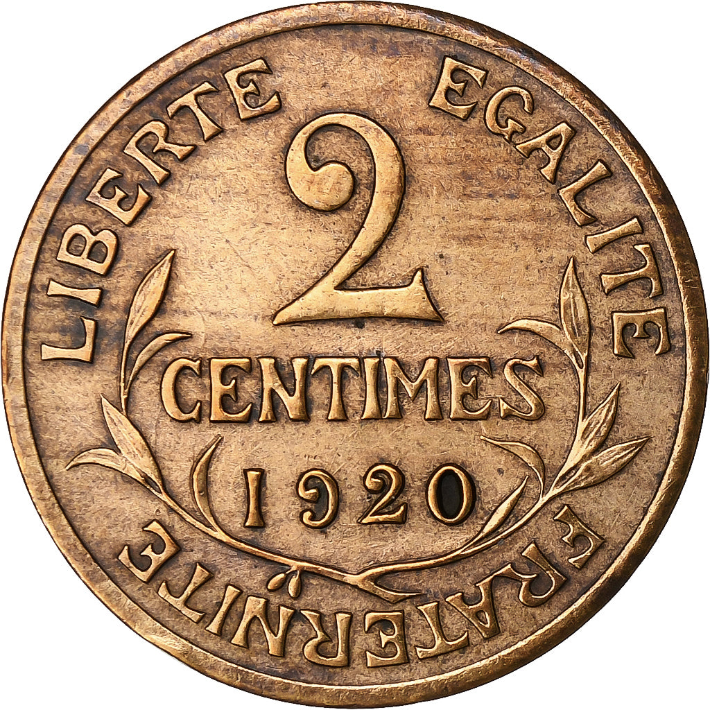 France, 2 Centimes, Dupuis, 1920, Paris, Bronze, TTB, Gadoury:107, KM:841