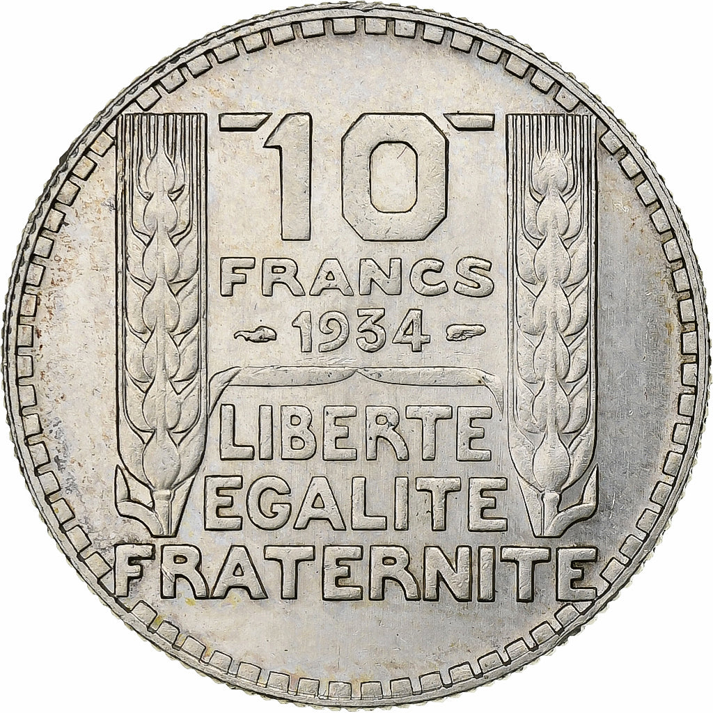 Frankrijk, 10 Francs, Turin, 1934, Paris, Zilver, PR, Gadoury:801, KM:878