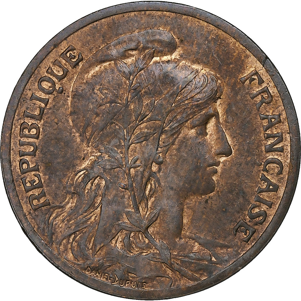 France, 5 Centimes, Dupuis, 1901, Paris, Bronze, AU(50-53), Gadoury:165, KM:842