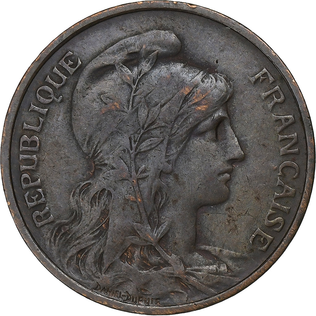 France, 5 Centimes, Daniel-Dupuis, 1905, Paris, Bronze, TB+, Gadoury:165, KM:842