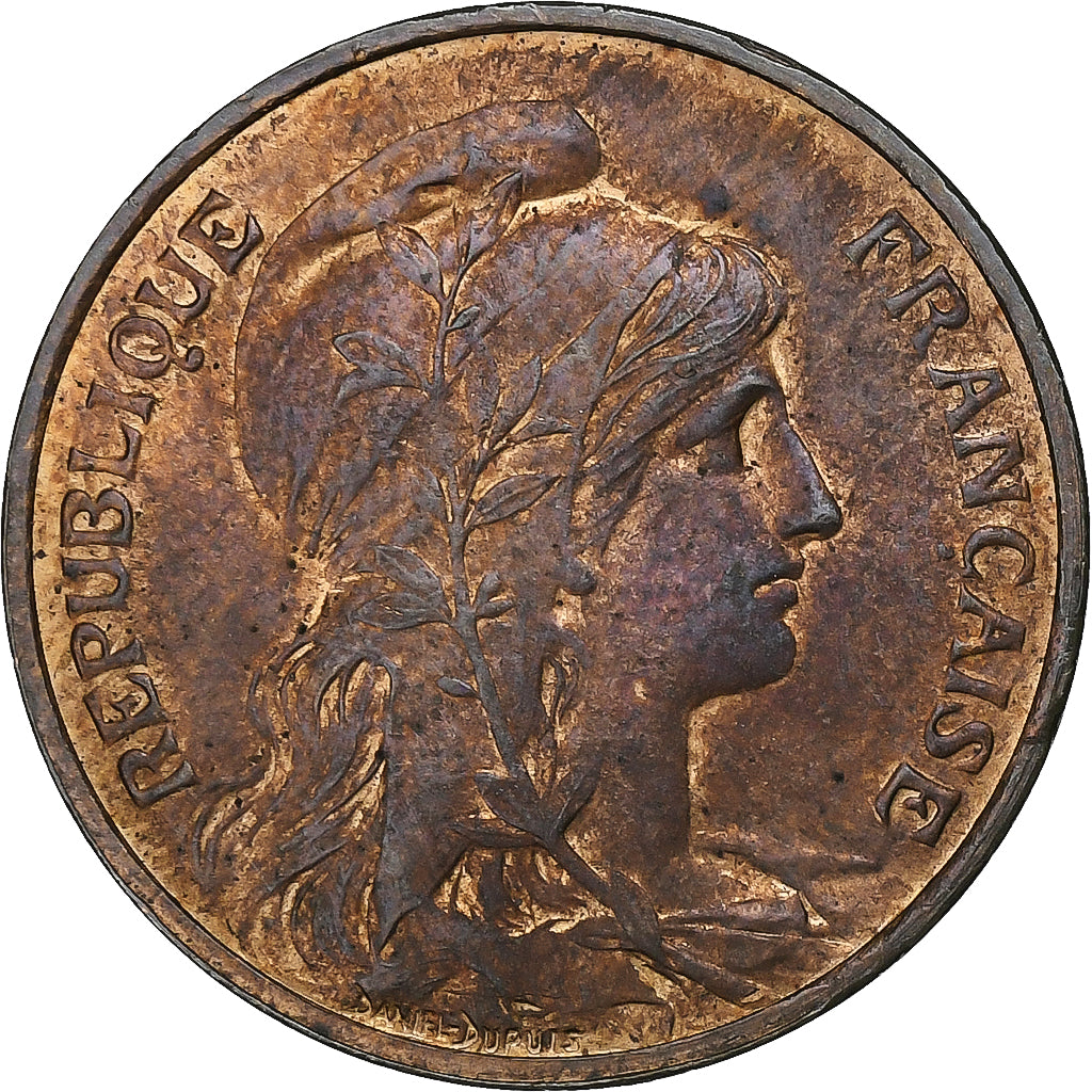 Frankreich, 5 Centimes, Dupuis, 1909, Paris, Bronze, VZ, Gadoury:165, KM:842