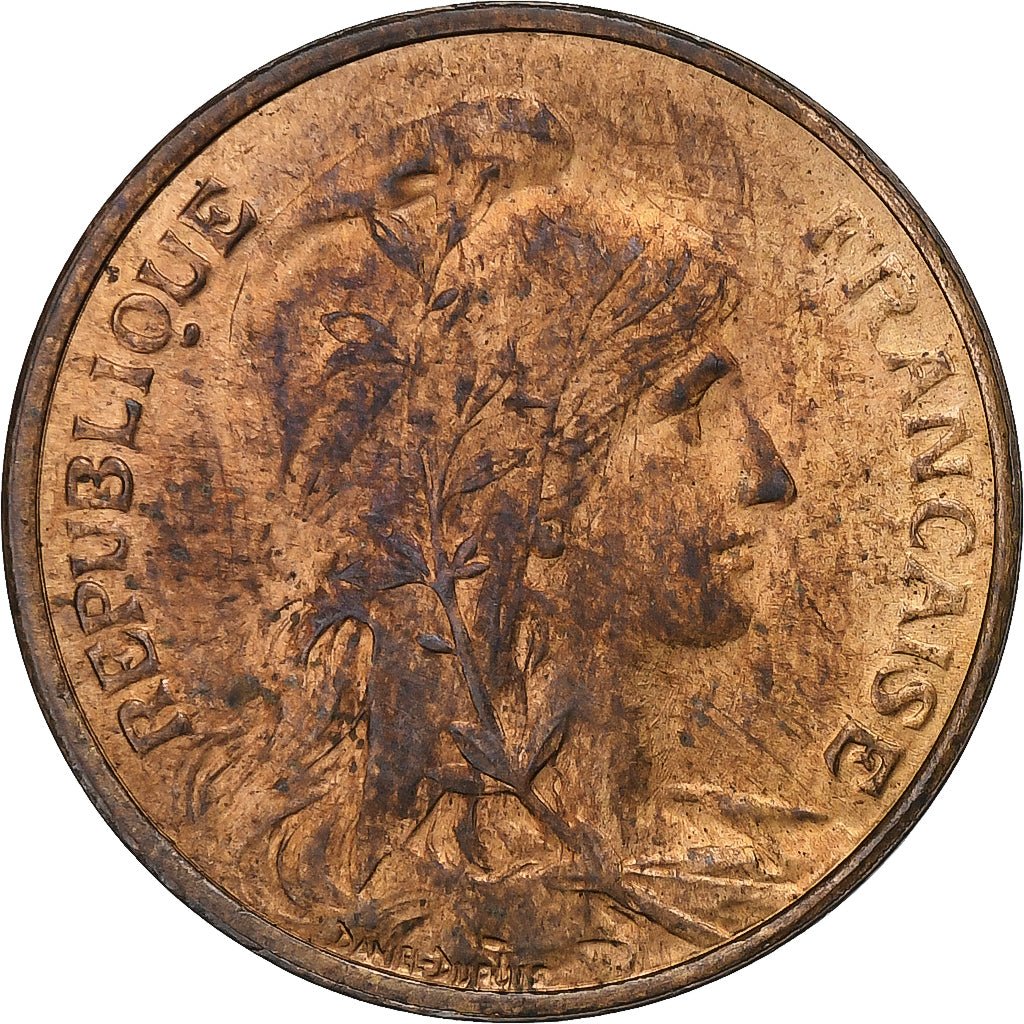 Frankrijk, 5 Centimes, Dupuis, 1916, Paris, Etoile, Bronzen, ZF+, Gadoury:165