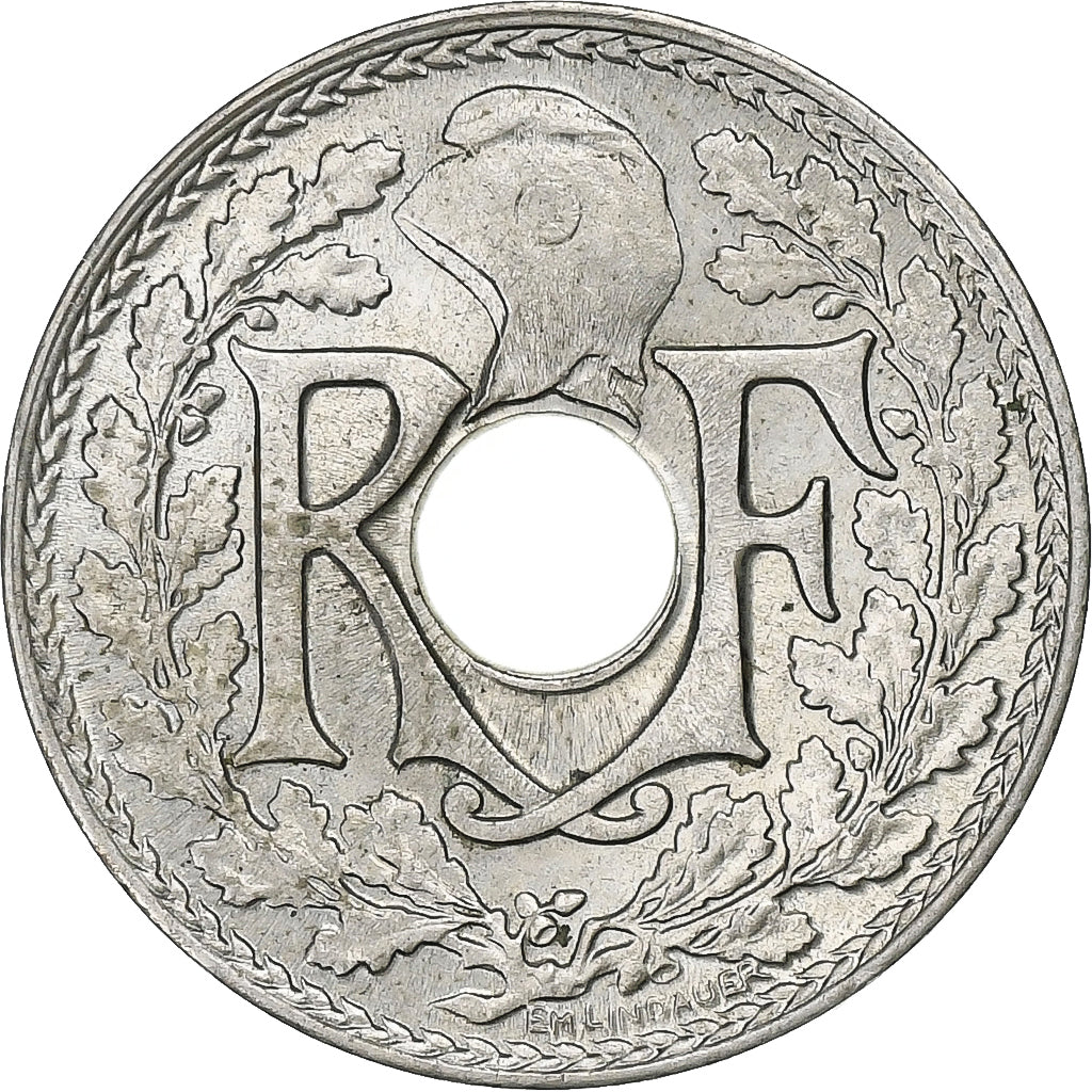 Frankrijk, 5 Centimes, Lindauer, 1917, Cupro-nikkel, PR+, Gadoury:169, KM:865