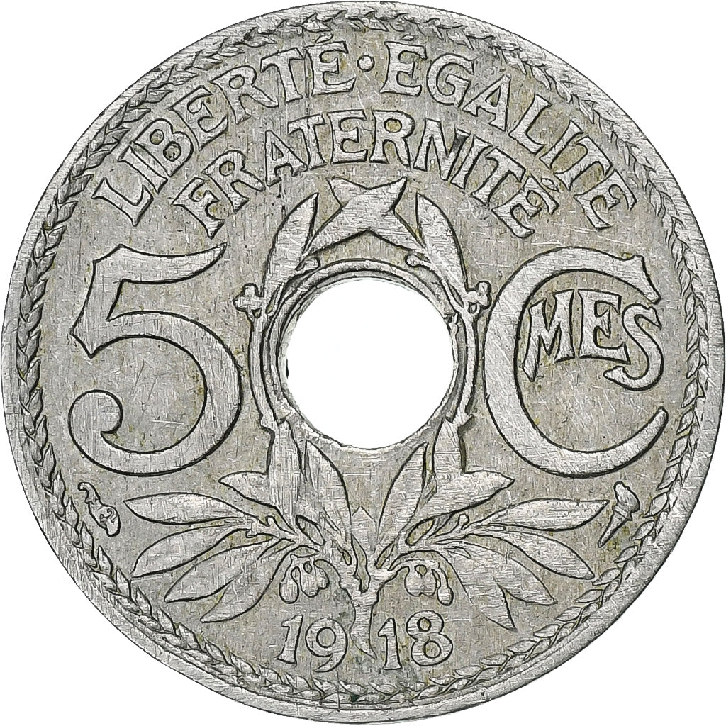 Francia, 5 Centimes, Lindauer, 1918, Paris, Rame-nichel, BB, Le Franc:F.121