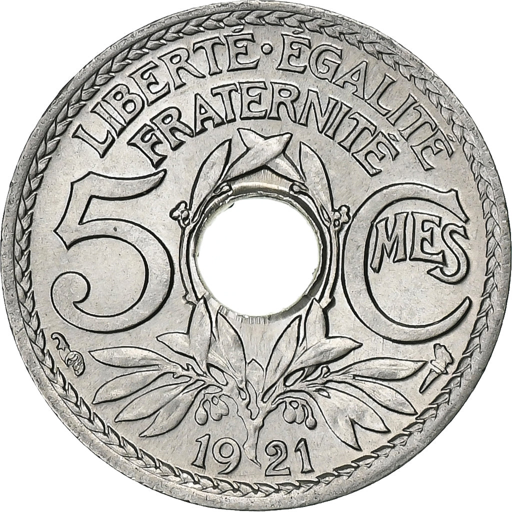 Francia, 5 Centimes, Lindauer, 1921, Paris, Rame-nichel, SPL, Gadoury:170