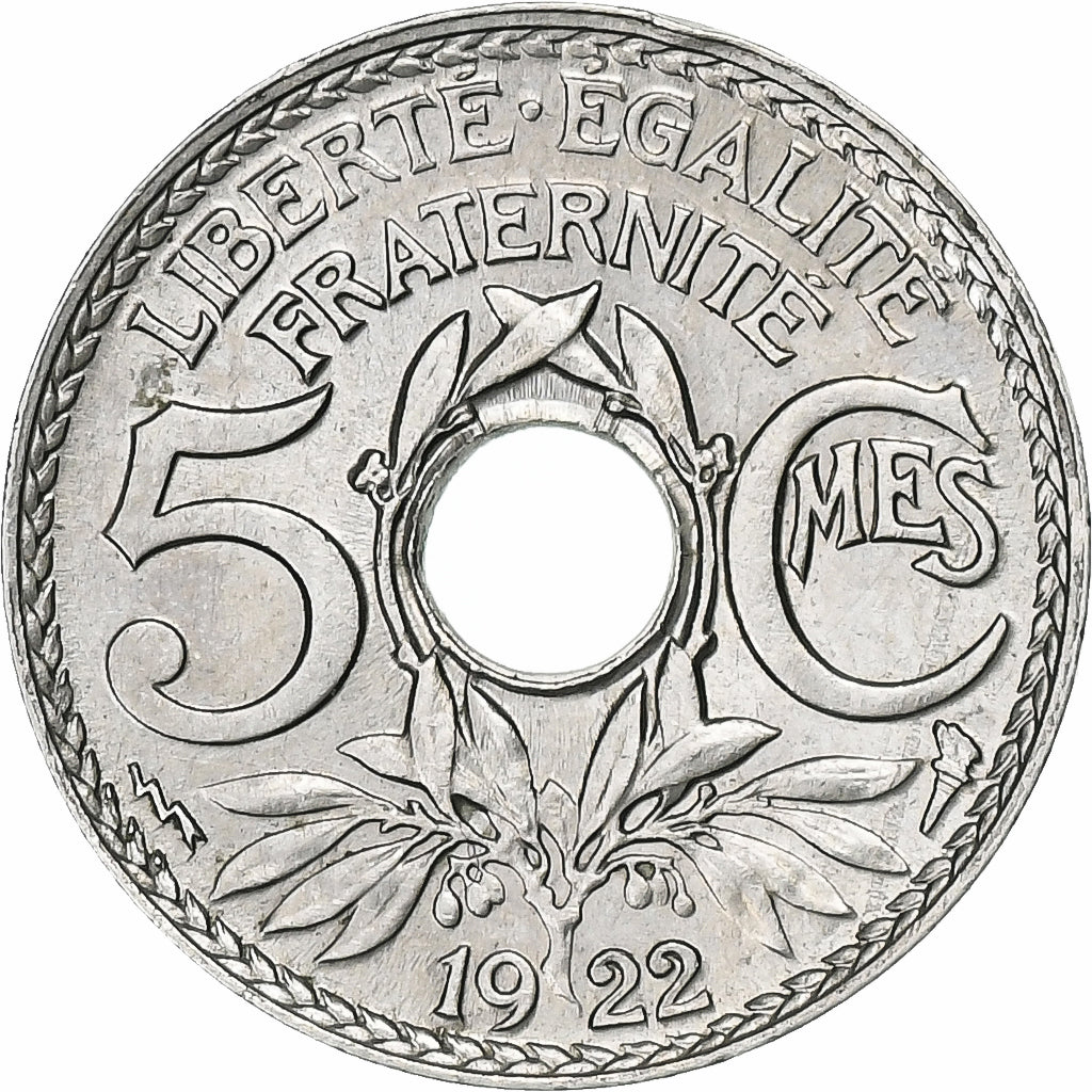 Francia, 5 Centimes, Lindauer, 1922, Poissy, Rame-nichel, SPL, Gadoury:170