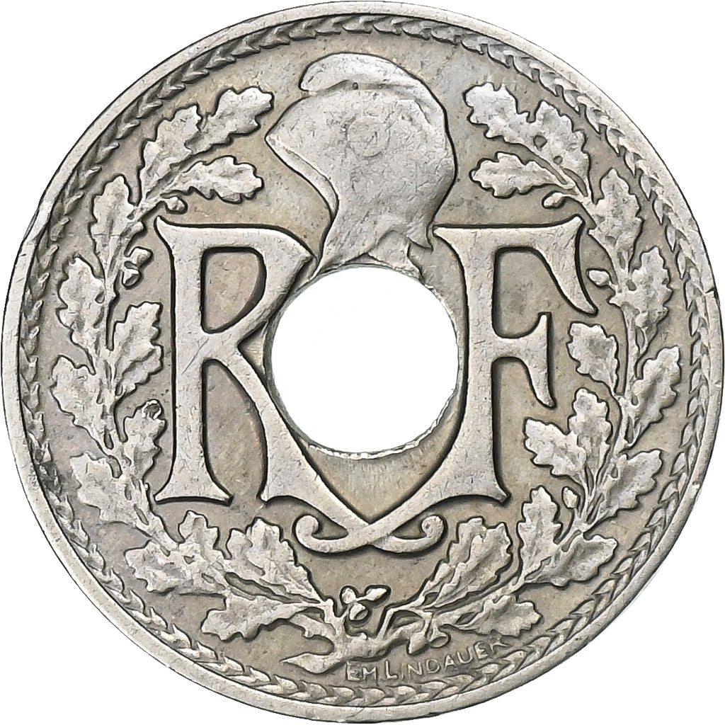 France, 5 Centimes, Lindauer, 1924, Poissy, Copper-nickel, AU(50-53)