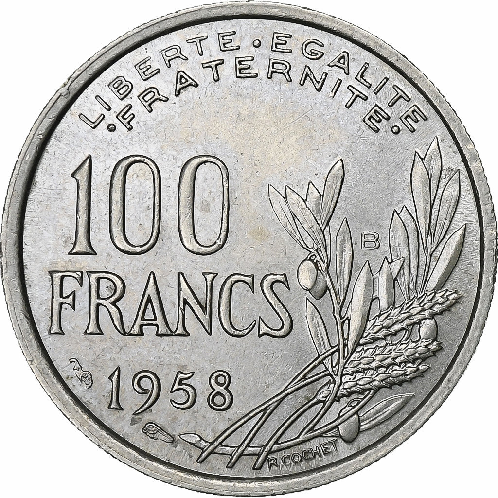 Francia, 100 Francs, Cochet, 1958, Beaumont - Le Roger, Rame-nichel, BB+