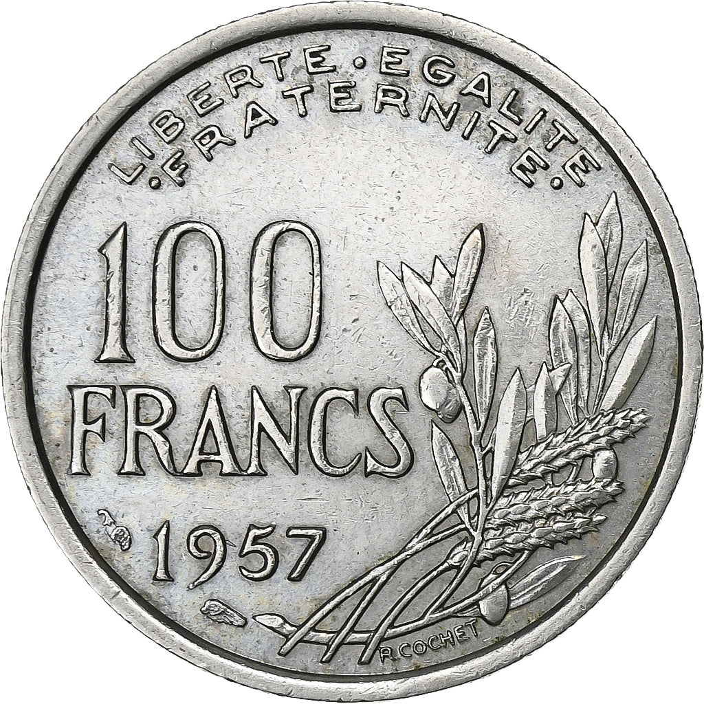 Francia, 100 Francs, Cochet, 1957, Rame-nichel, BB, Gadoury:897, KM:919.1