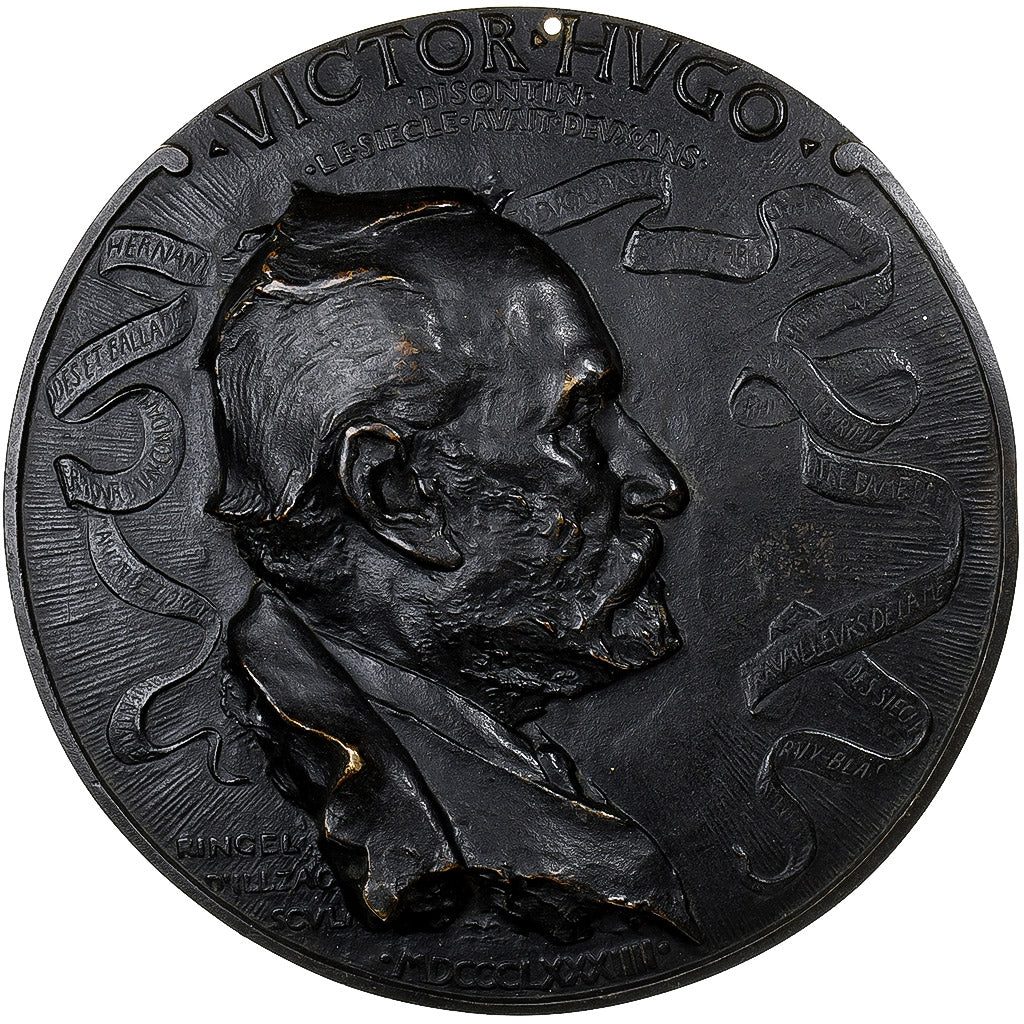 France, Medal, Victor Hugo, 1884, Bronze, Ringel d'Illzach, Fonte Uniface