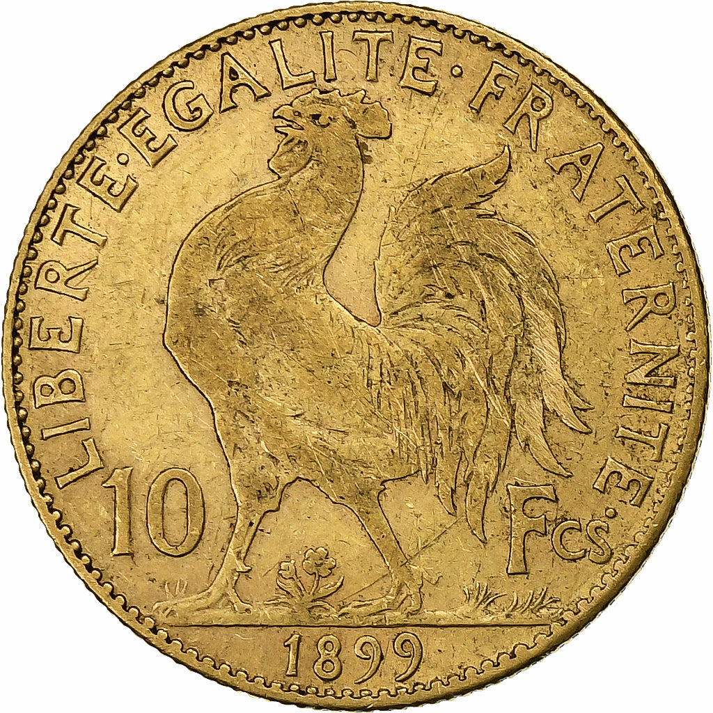 Francia, 10 Francs, Marianne, 1899, Paris, Oro, BC+, Gadoury:1017, KM:846