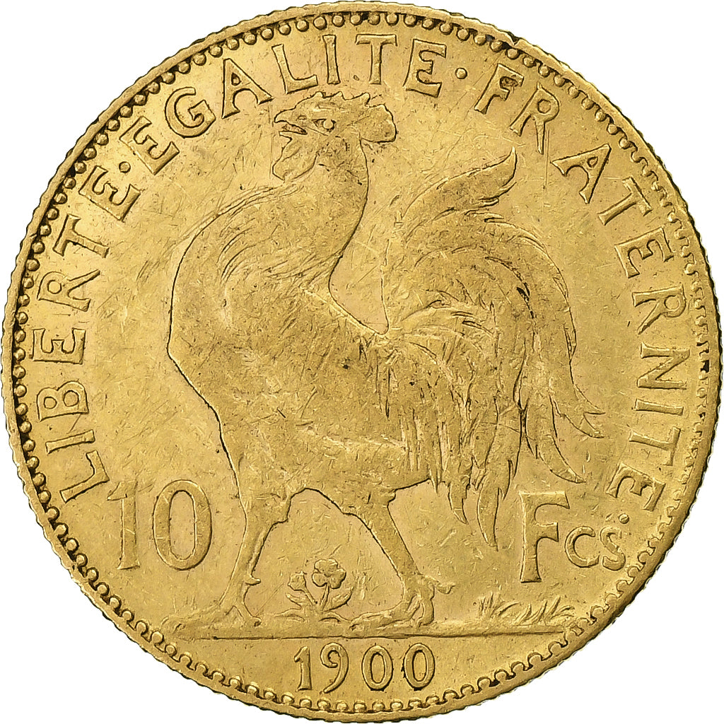França, 10 Francs, Marianne, 1900, Paris, Dourado, EF(40-45), Gadoury:1017, Le