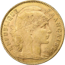 Moneda, Francia, Marianne, 10 Francs, 1912, Paris, MBC+, Oro, KM:846