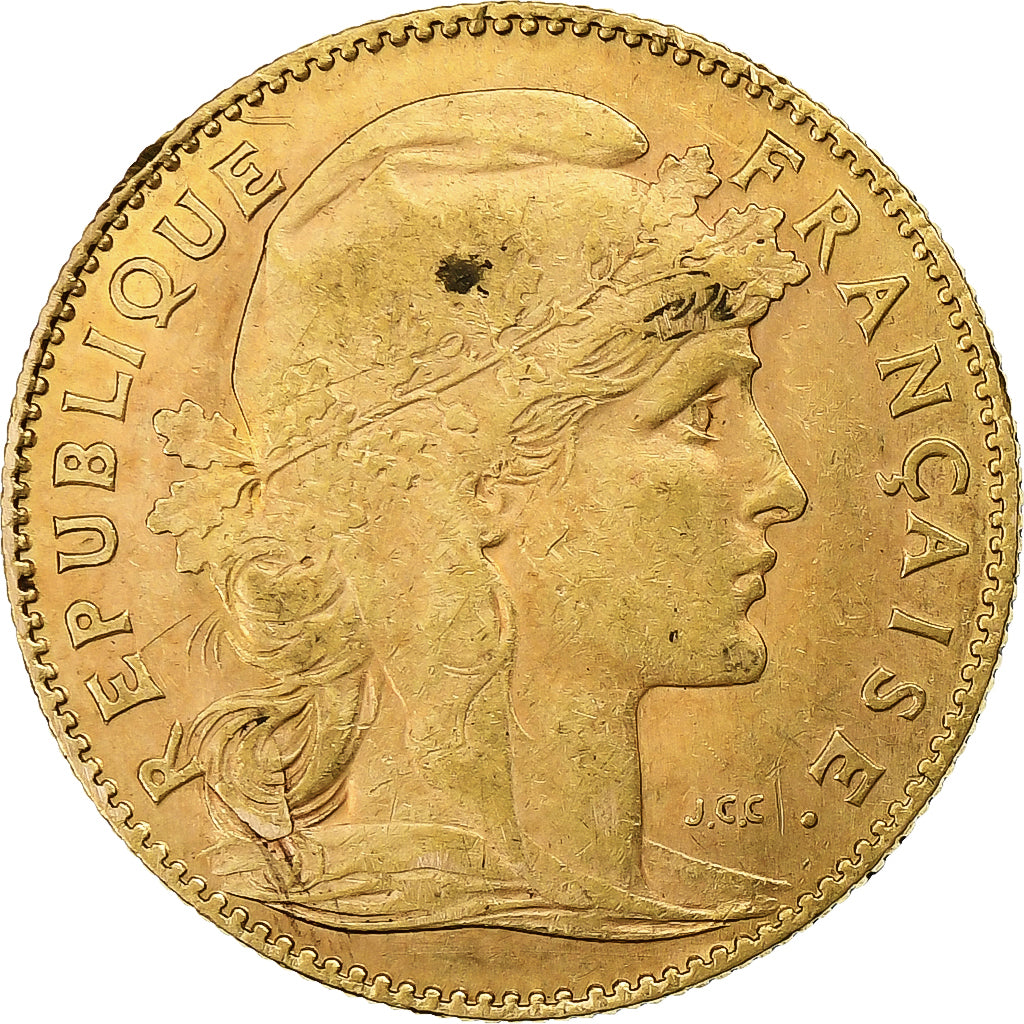 Frankreich, 10 Francs, Marianne, 1912, Paris, Gold, SS, Gadoury:1017, KM:846