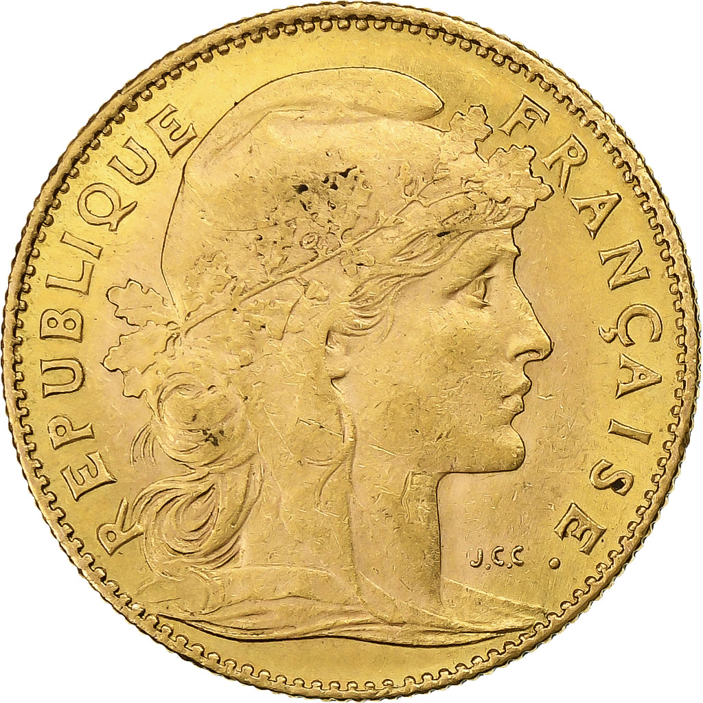 Coin, France, Marianne, 10 Francs, 1909, Paris, AU(50-53), Gold, KM:846