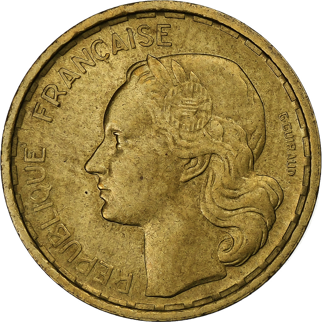 Frankreich, 10 Francs, Guiraud, 1950, Paris, Aluminum-Bronze, VZ, Gadoury:812