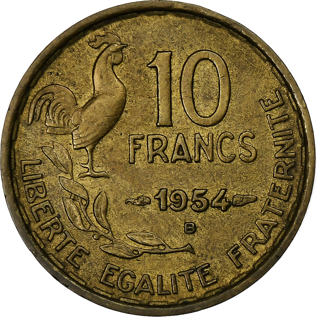 Munten, Frankrijk, Guiraud, 10 Francs, 1954, Beaumont - Le Roger, ZF