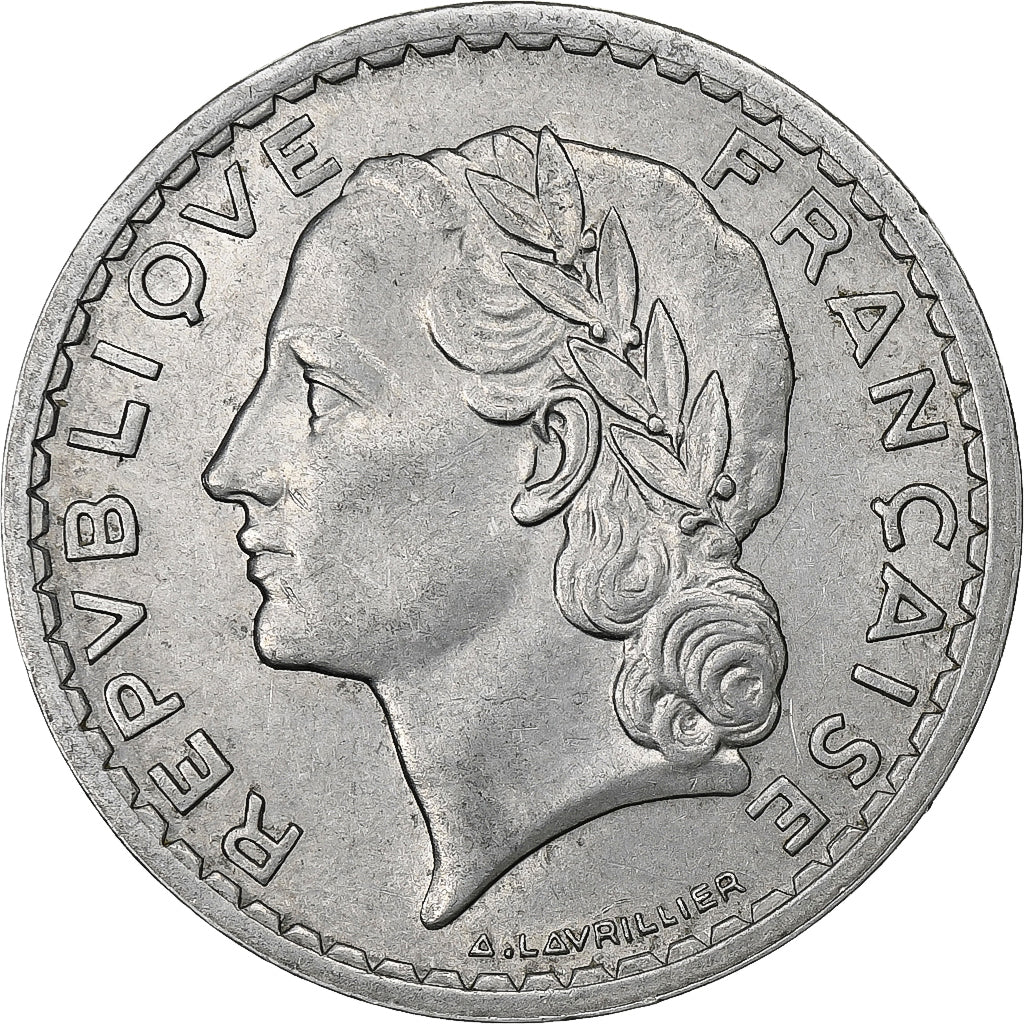 Francia, 5 Francs, Lavrillier, 1948, Paris, Aluminio, MBC+, Gadoury:766a