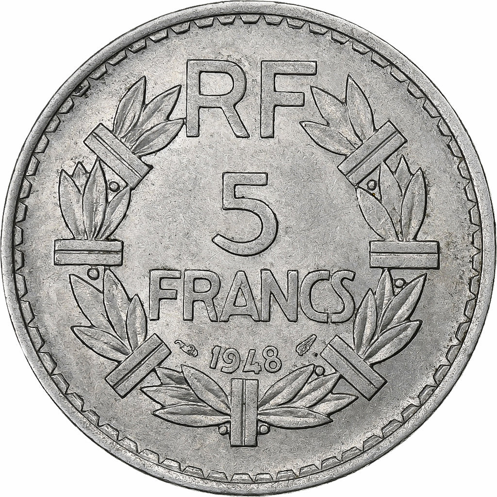 Francia, 5 Francs, Lavrillier, 1948, Paris, Aluminio, MBC+, Gadoury:766a