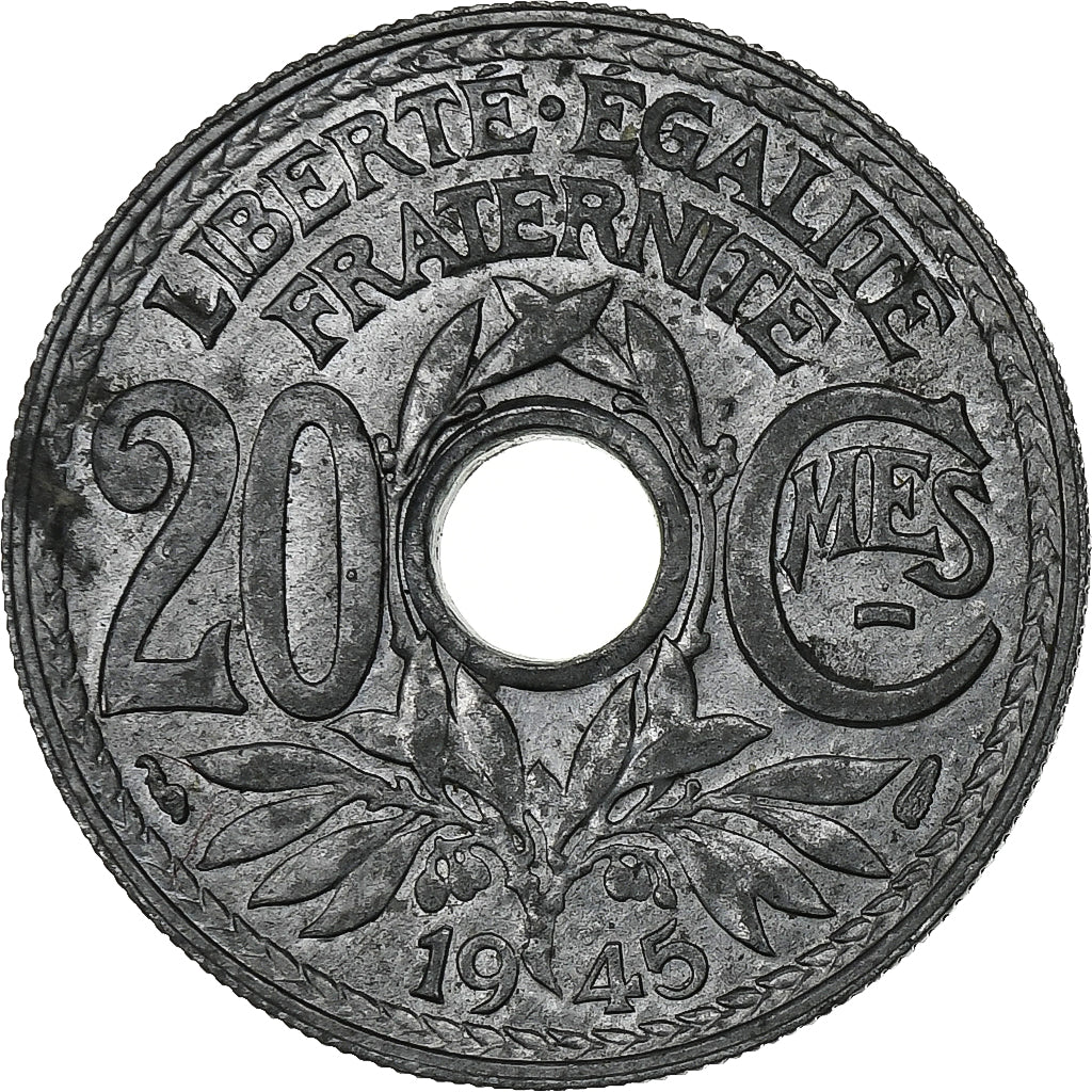 Monnaie, France, Lindauer, 20 Centimes, 1945, Paris, SUP, Zinc, Gadoury:324