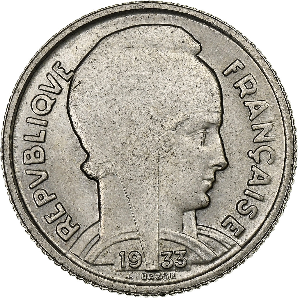 Frankreich, 5 Francs, Bazor, 1933, Paris, Nickel, VZ, Gadoury:753, KM:887
