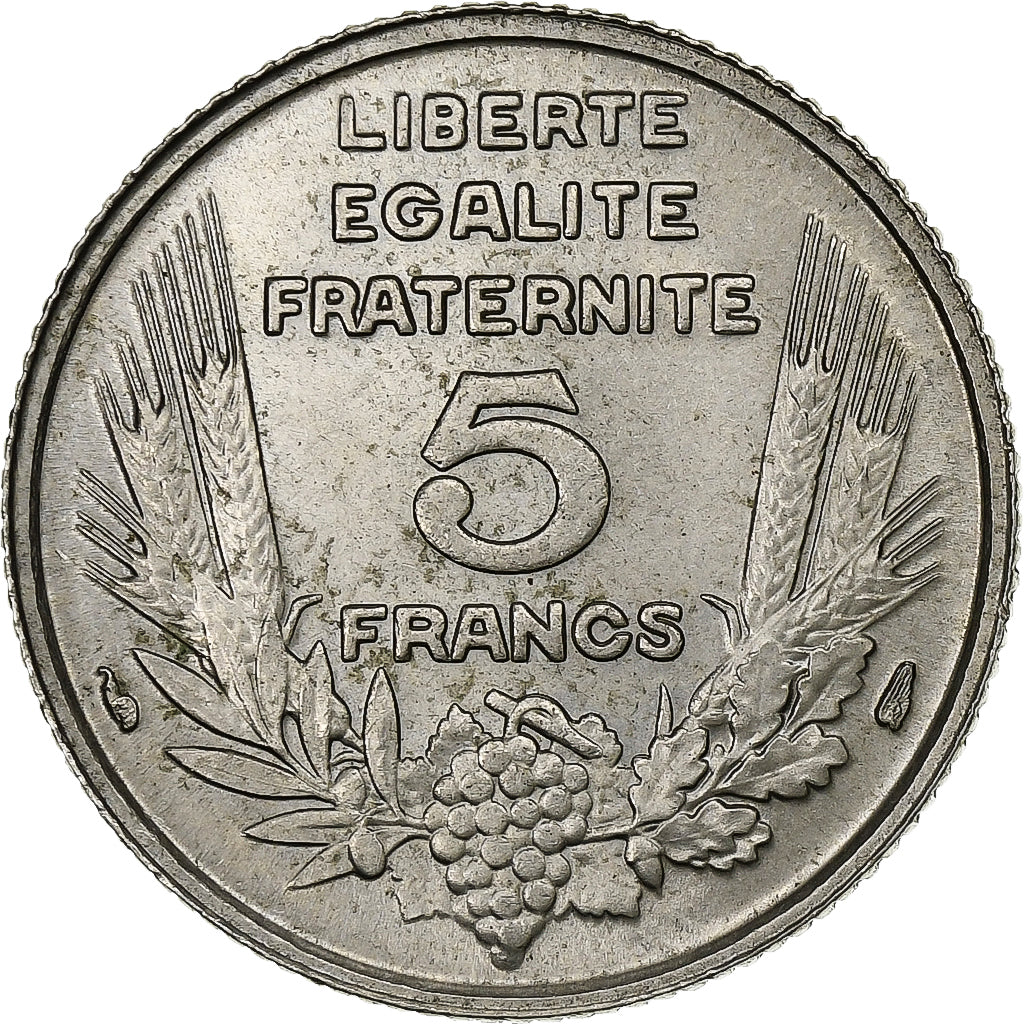 Frankreich, 5 Francs, Bazor, 1933, Paris, Nickel, VZ, Gadoury:753, KM:887