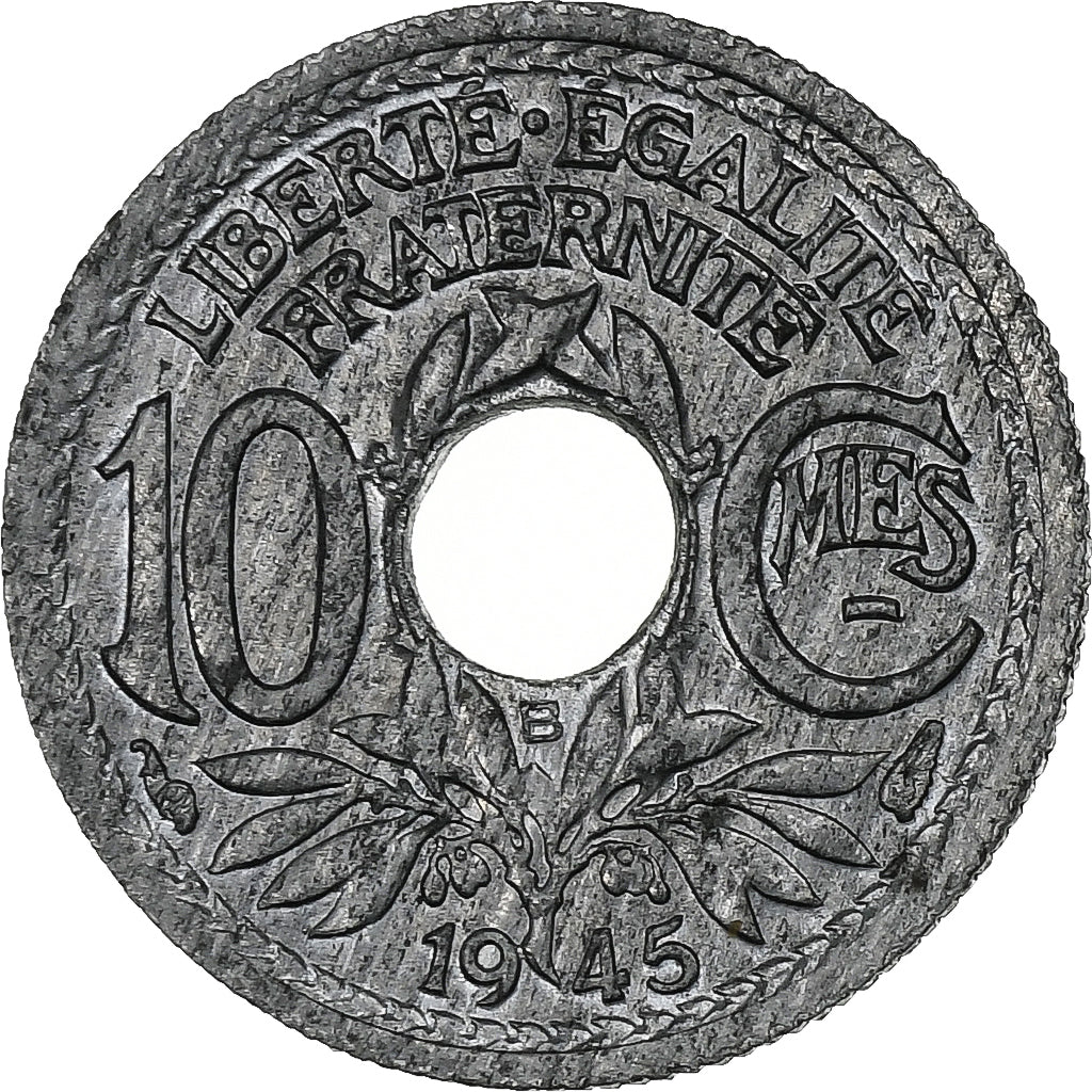 France, 10 Centimes, Lindauer, 1945, Beaumont - Le Roger, Zinc, AU(55-58)