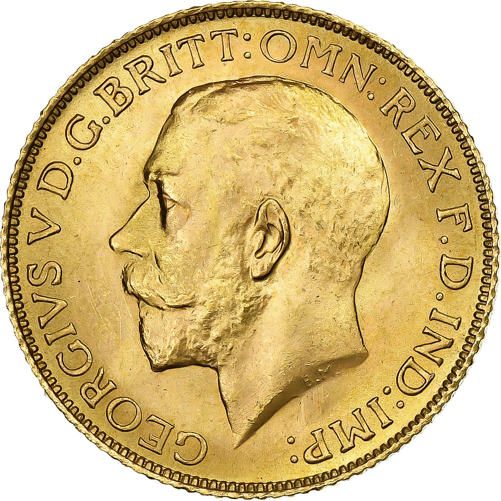 Great Britain, George V, Sovereign, 1925, Gold, MS(63), KM:820