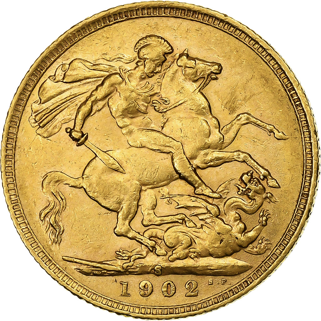 Australia, Edward VII, Sovereign, 1902, Sydney, Oro, BB+, KM:15