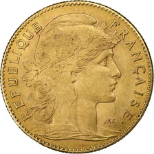 França, 10 Francs, Marianne, 1911, Paris, Dourado, AU(50-53), Gadoury:1017, Le