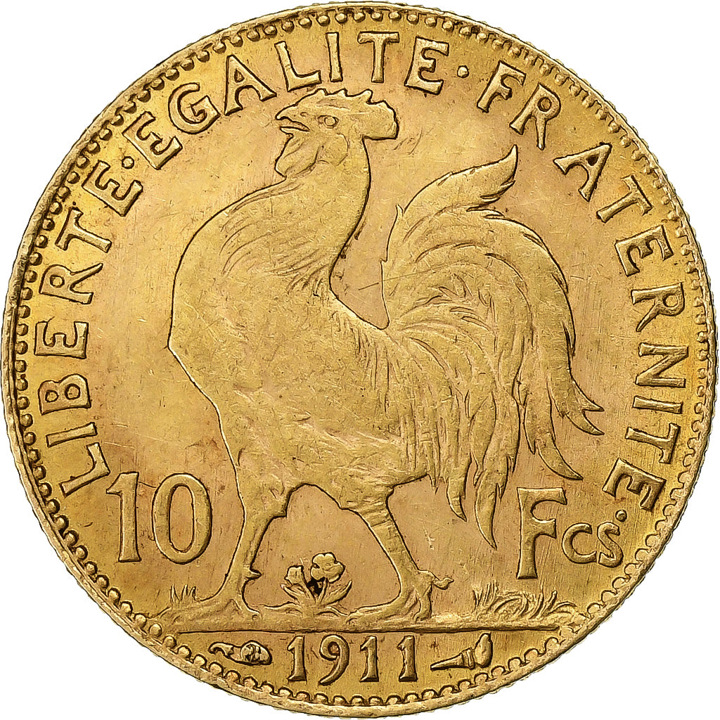Francia, 10 Francs, Marianne, 1911, Paris, Oro, MBC+, Gadoury:1017, Le