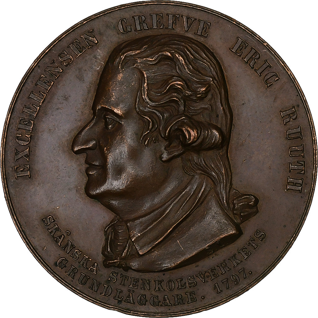 Suécia, medalha, Eric Ruuth, 1897, Cobre, Sophus Lindahl, AU(50-53)