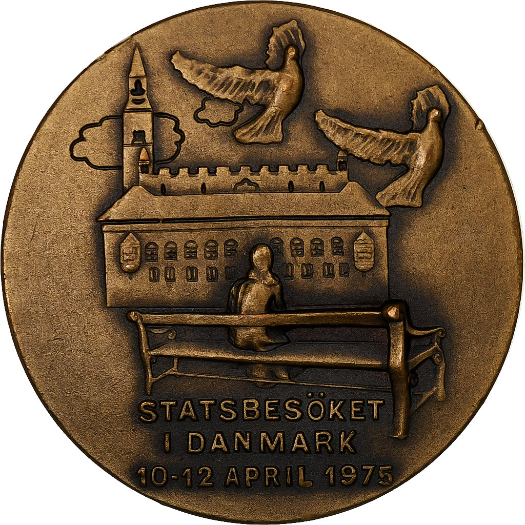 Danimarca, medaglia, Carl XVI Gustaf, 1975, Bronzo, SPL-