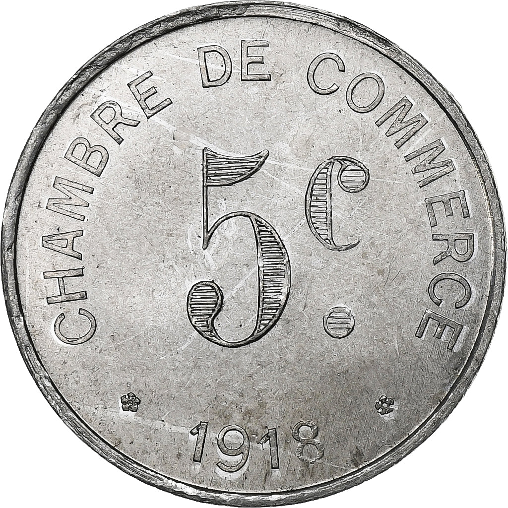 Münze, Frankreich, Chambre de Commerce, Rouen, 5 Centimes, 1918, UNZ