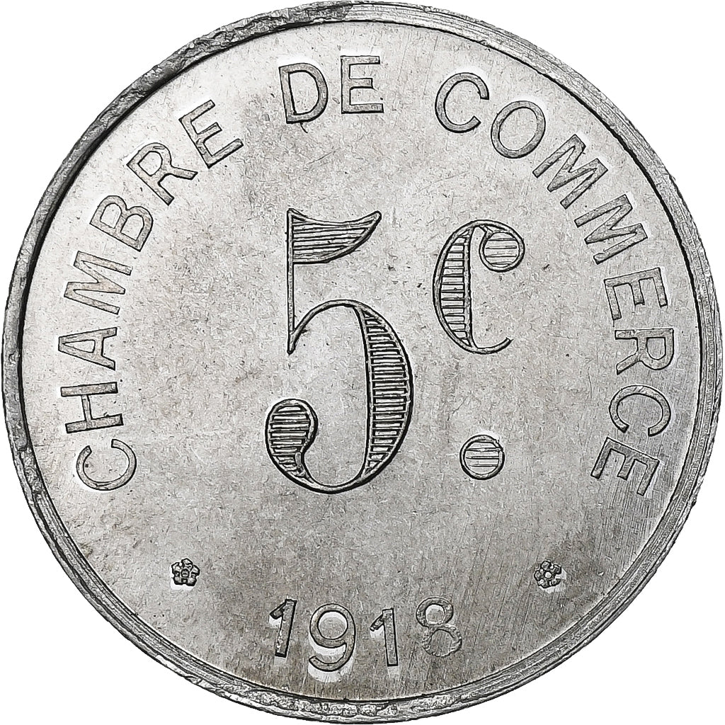 Monnaie, France, Chambre de Commerce, Rouen, 5 Centimes, 1918, SPL, Aluminium